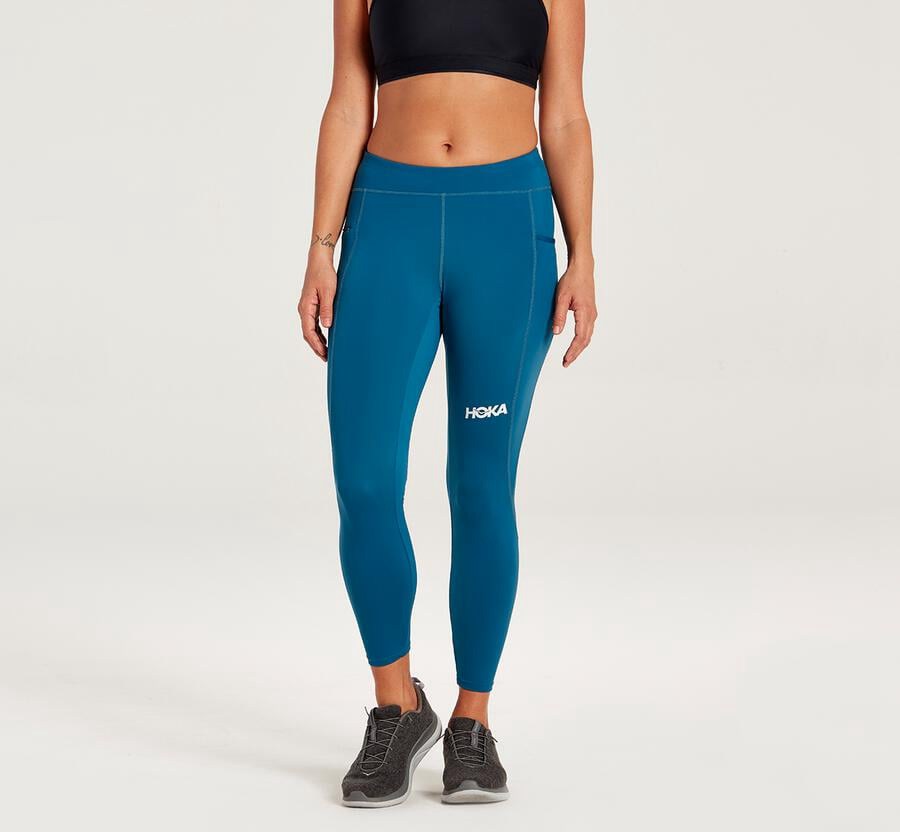 Hoka One One Nohavice Damske Modre - Performance Crop Tight - 90458-TXAG